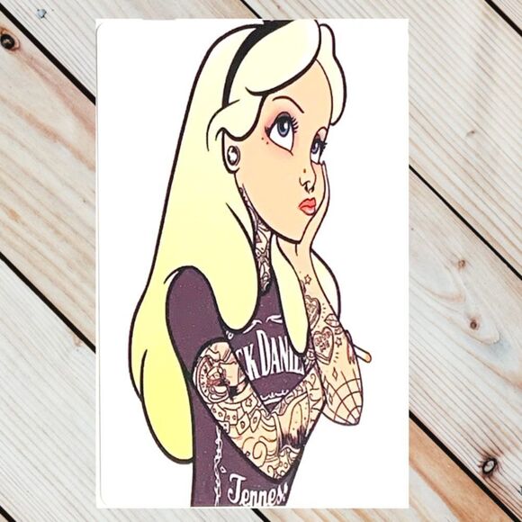 Twisted Jack Daniels Disney Alice in Wonderland Magnet - Picture 1 of 2
